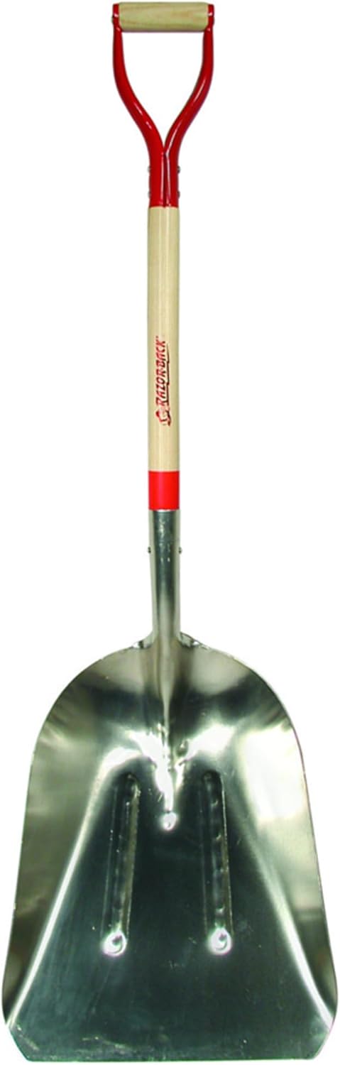 Aluminum Scoops, 19.75 x 15.25 Blade, 31 in White Ash Steel D-Grip