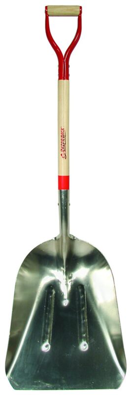 Aluminum Scoops, 19.75 x 15.25 Blade, 31 in White Ash Steel D-Grip