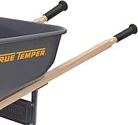 True Temper R6FF25 Wheelbarrow with Steel Tray and Never Flat Tire, 6-Cubic Foot Capacity