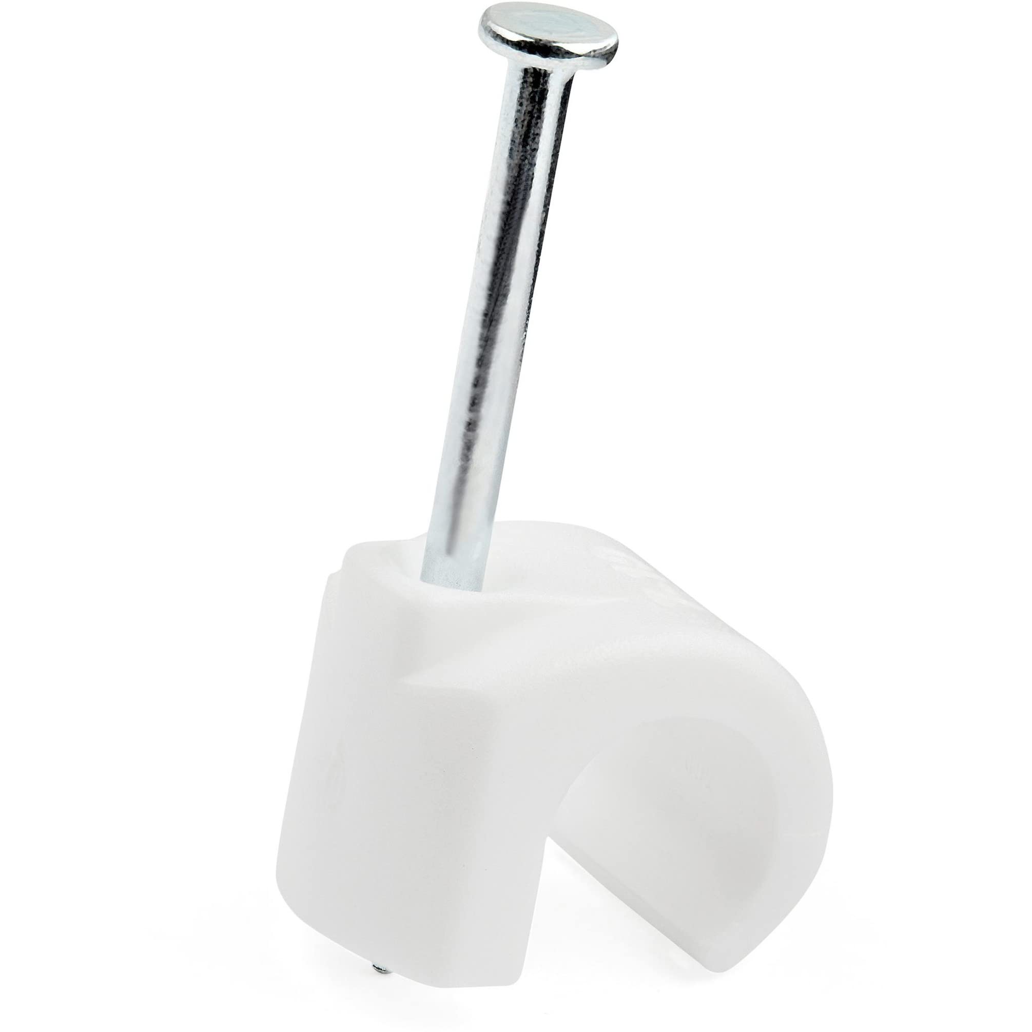 StarTech.com 100 Pack Large Cable Clips with Nail - Reusable - Nail-in Clamps - Wire Holding Clips