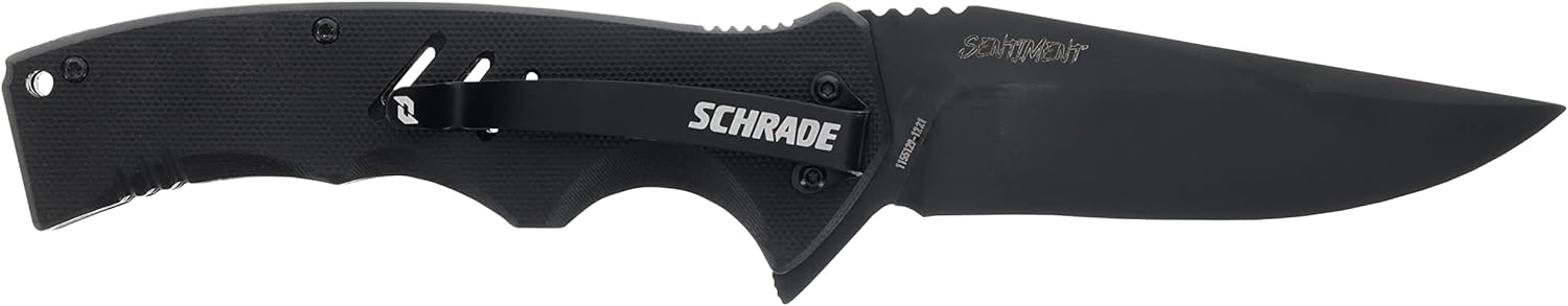 Schrade Delta Class Sentiment Folder 8.63in with 3.8in AUS-8 Steel Blade and G10 Handle for EDC