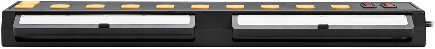 Tripp Lite by Eaton Protect It! TLP1006USB 10-Outlet Surge Protector With 2 Swivel Light Bars And 4 USB Ports, 6ft, Black