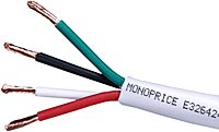 Monoprice Speaker Wire, CL2 Rated, 2-Conductor, 16AWG, 100ft, White