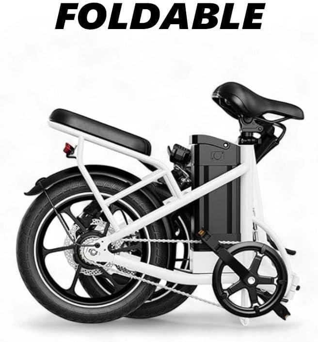 WINDHORSE Folding Electric Bike with 350W High Speed Motor| 36V 8AH Battery|W2B white| 40 KM/H Speed| 35 KM Range| Dual Disk Brakes| Carbon Alloy Frame and 16 Inches Tires| Front Suspension Fort WINDHORSE Folding Electric Bike with 350W High Speed Motor| 36V 8AH Battery|W2B white| 40 KM/H Speed| 35 KM Range| Dual Disk Brakes| Carbon Alloy Frame and 16 Inches Tires| Front Suspension Fort