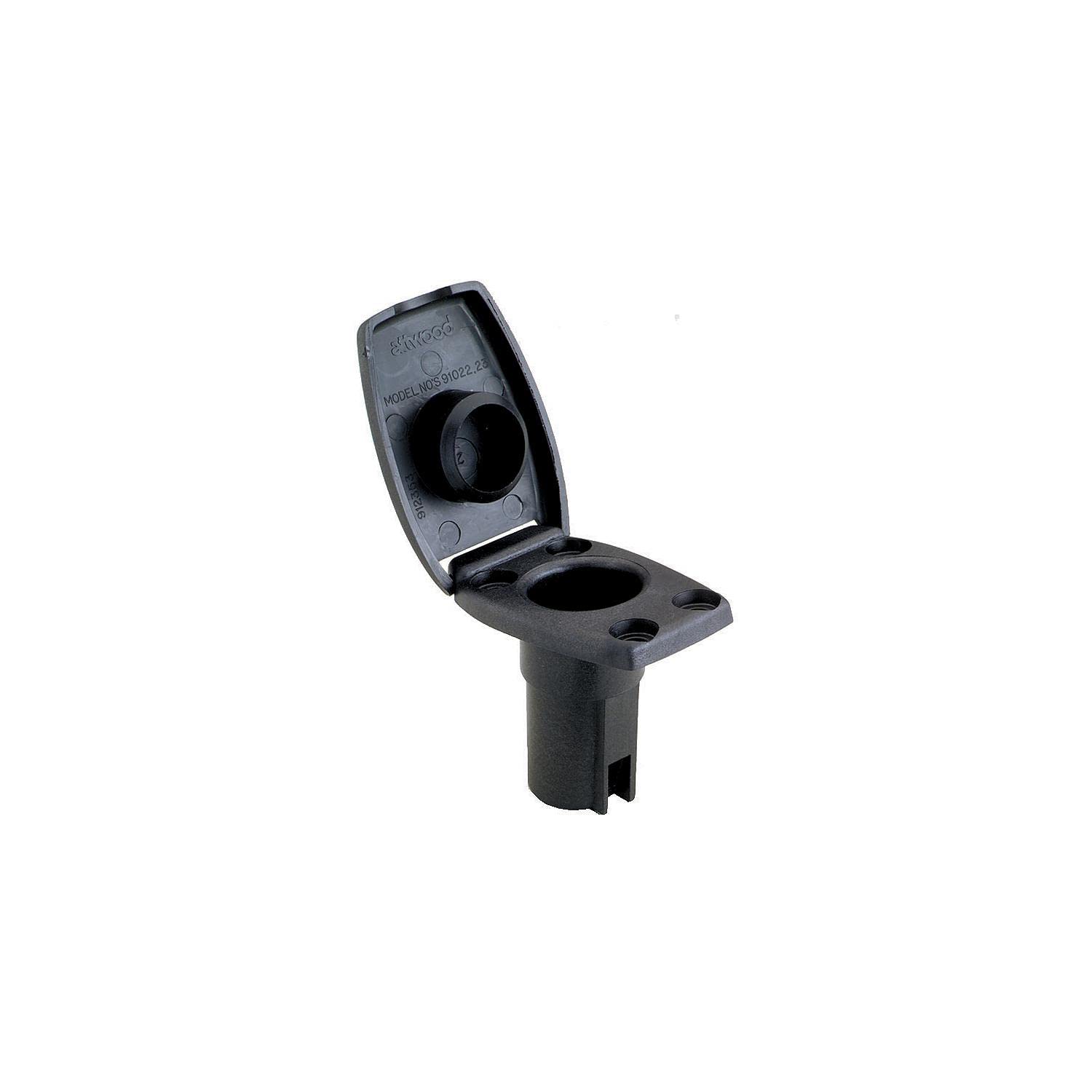 Attwood 91022-7 Oval 2-Pin Base for Angled Pole Light, Black