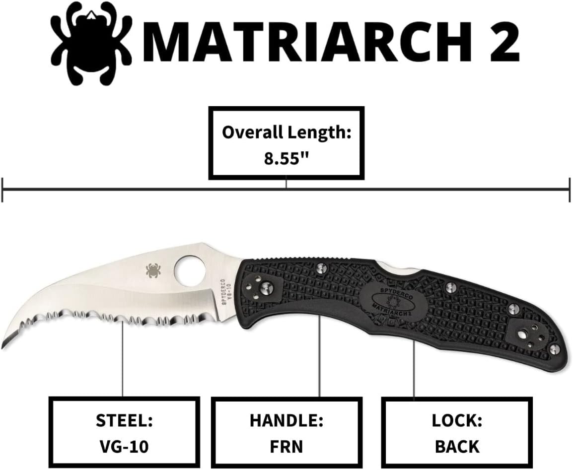 SPYDERCO Matriarch 2 Folding Knife with Emerson Opener