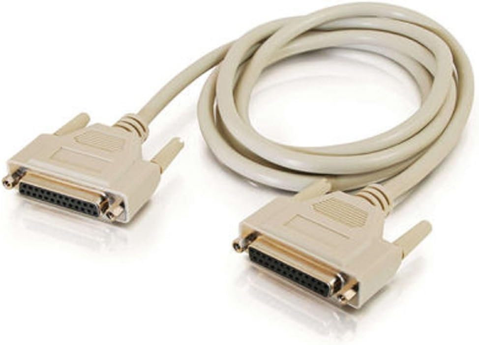 C2G 02643 DB25 F/F Serial RS232 Extension Cable, Beige (3 Feet, 0.91 Meters)