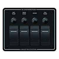 Blue Sea Systems 8372 Water Resistant Circuit Breaker Panel 4 Position-Black