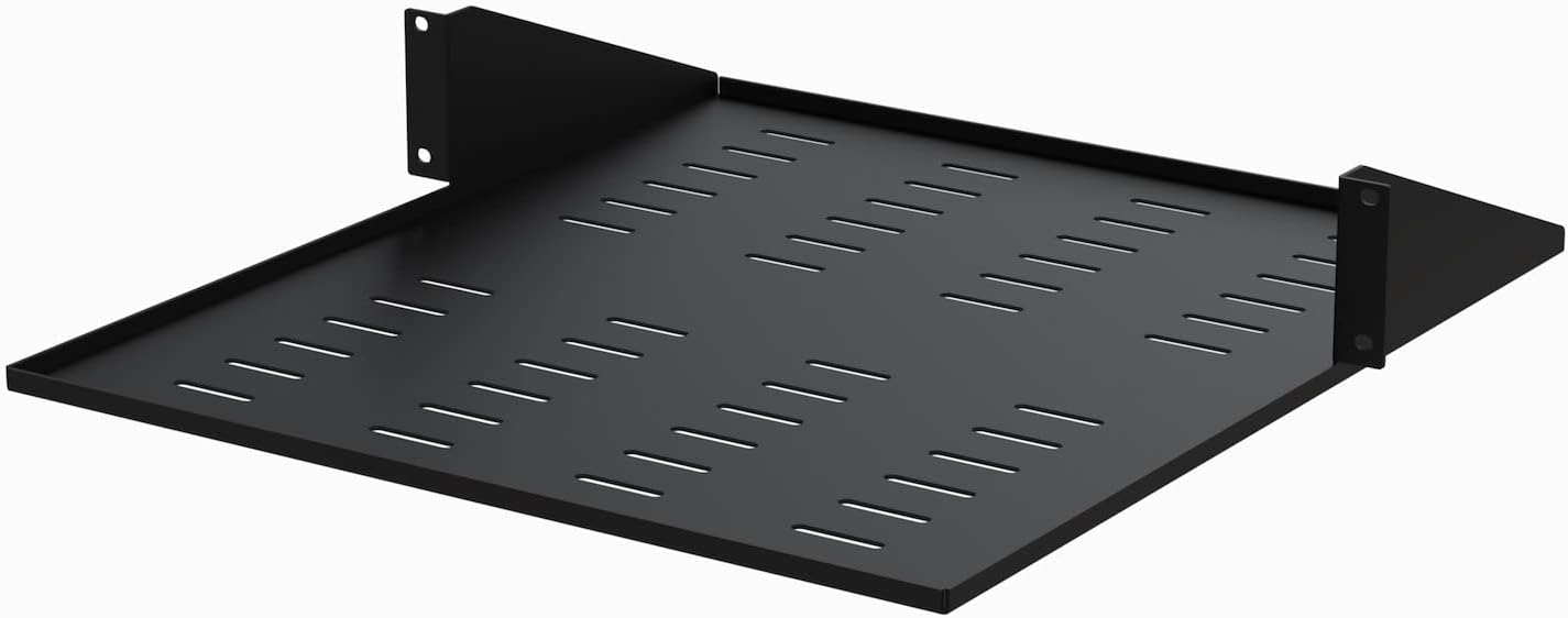 StarTech.com 2-Post Server Rack Shelf - Center Mount - 19 Inch -2U - Black - Supports up to 75 lb. (34 kg)