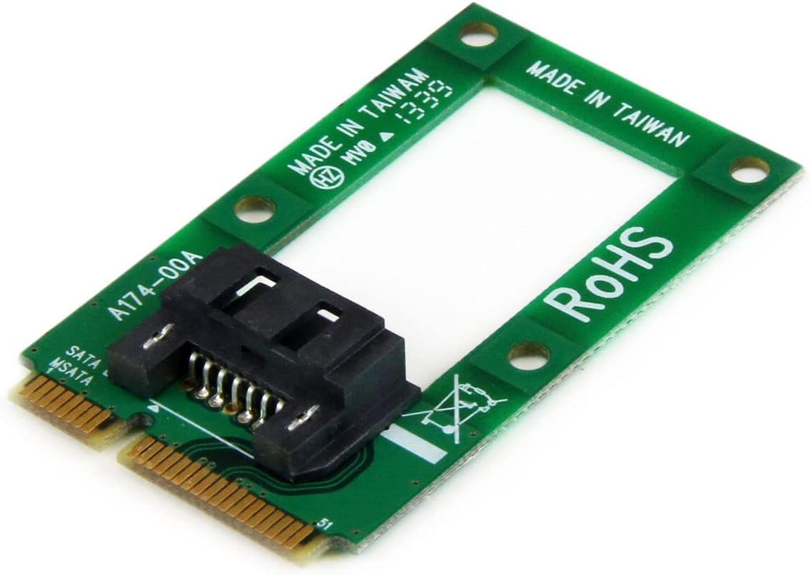 StarTech.com mSATA to SATA HDD / SSD Adapter – Mini SATA to SATA Converter Card