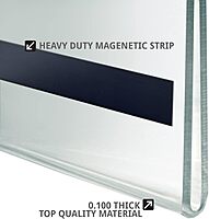 AZAR DISPLAYS Clear Acrylic U-Frame Sign Holders with Magnetic Strips