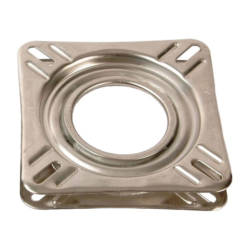 Springfield 1100009 Non-Locking 360° Seat Swivel - 6.75" Square with 0° Tilt, Stainless Steel
