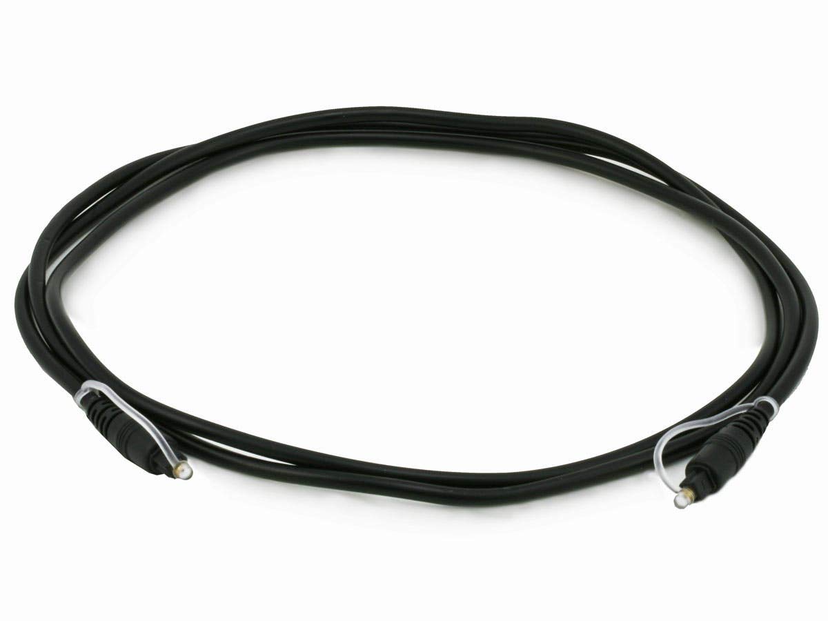 Monoprice S/PDIF (Toslink) Digital Optical Audio Cable, 5.0mm Outside Diameter, Gold Plated Ferrule, 6 Feet, Black
