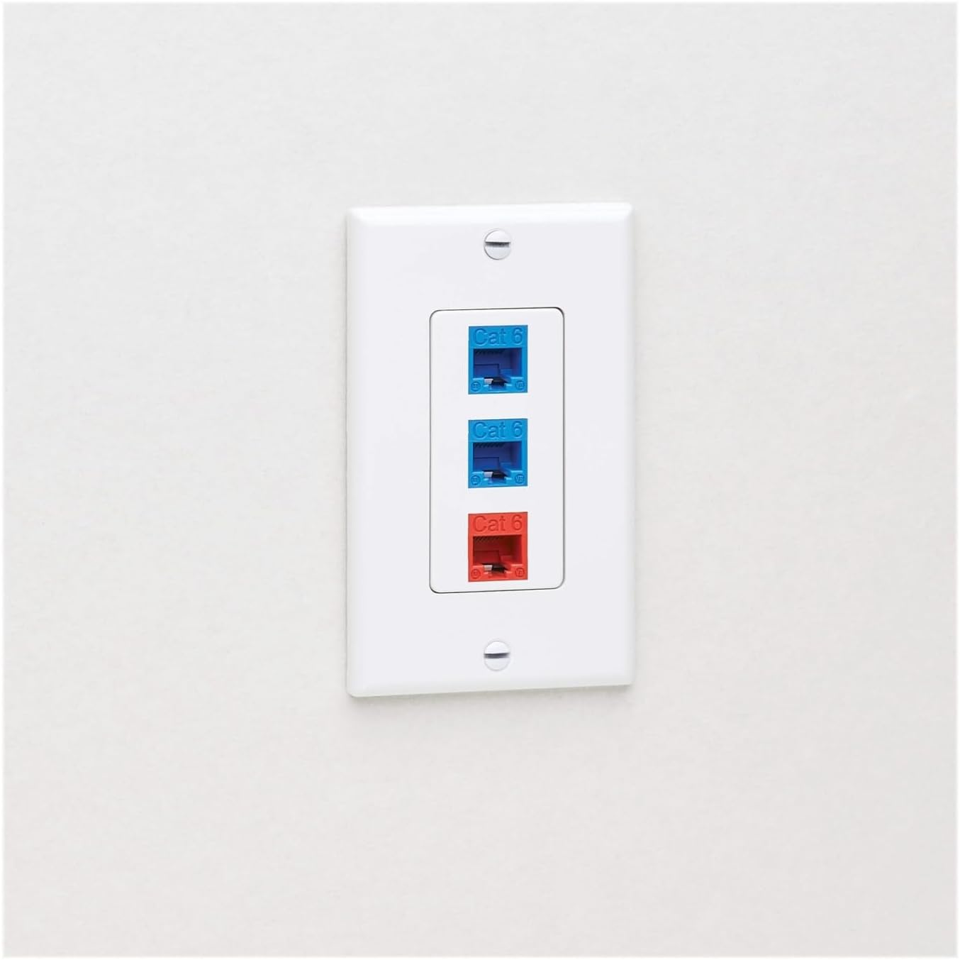 Tripp Lite Decora-Style Wall Plates & Center Inserts, Vertical, White, Polycarbonate