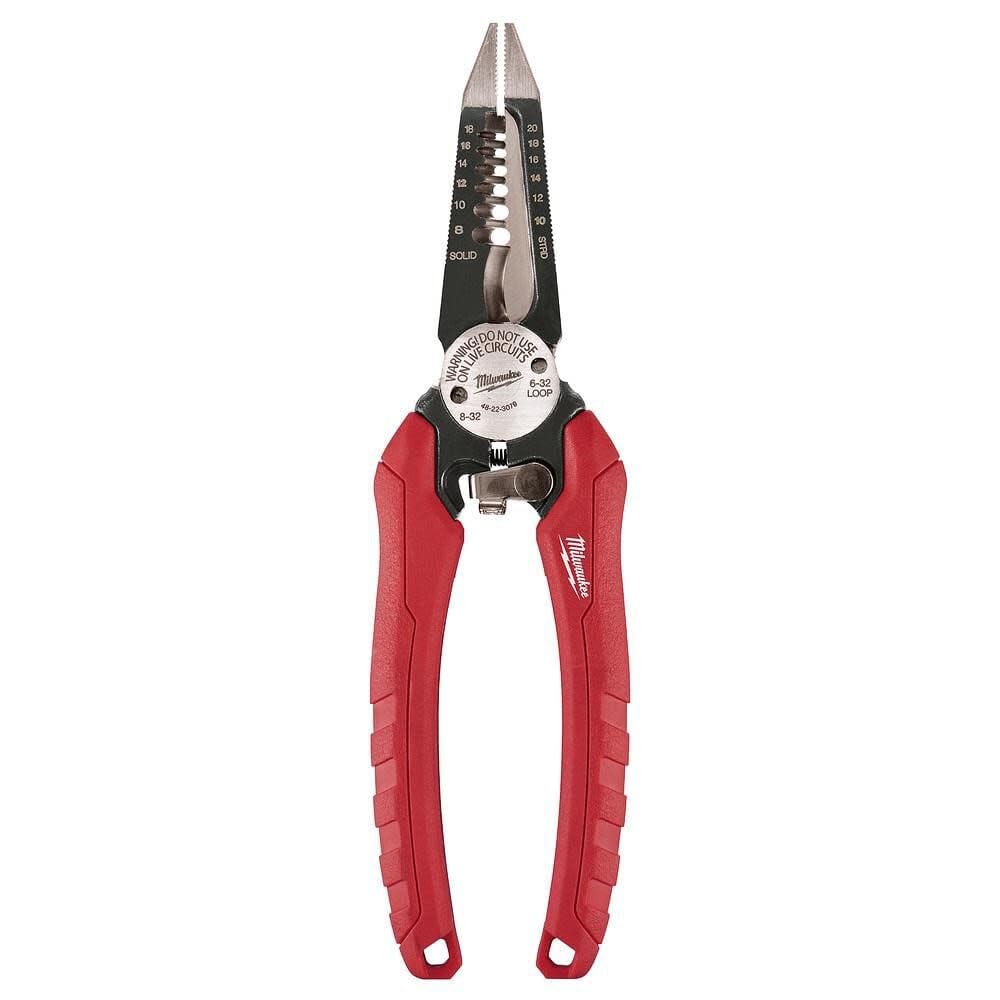 Milwaukee 48-22-3079 6-In-One Combination Wire Stripping and Reaming Pliers for Electricians