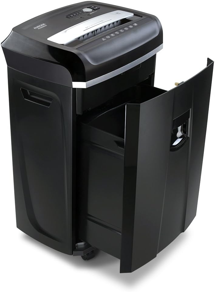 Aurora Anti-Jam 20-Sheet Crosscut CD/Paper and Credit Card Shredder, 7-Gallon pullout Basket