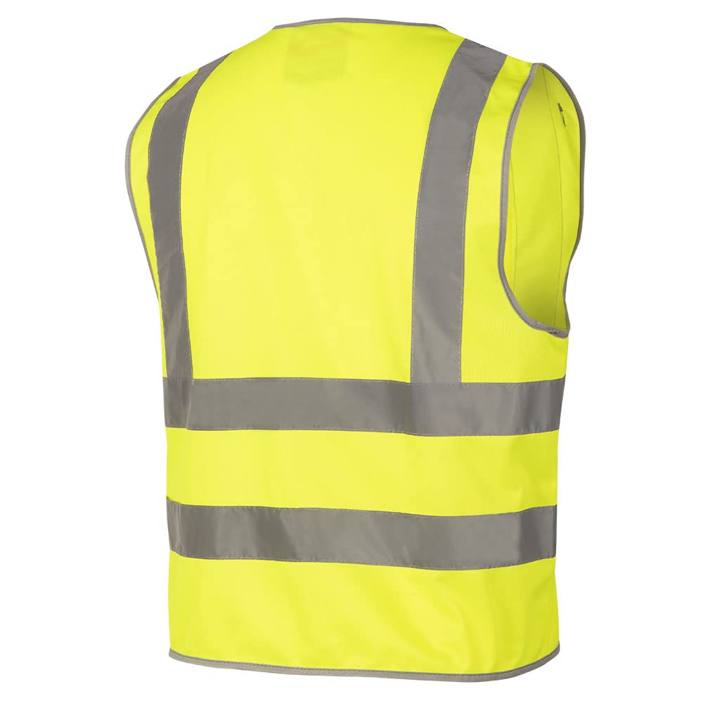 Pioneer Safety Vest for Men – Hi Vis Reflective Neon with 8 Pockets, Zipper Closure for Construction, Traffic