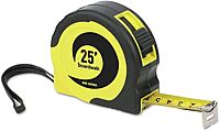 Boardwalk BWKTAPEM25 Easy Grip 25 ft. 1/16 in. Graduation Tape Measure - Black/Yellow