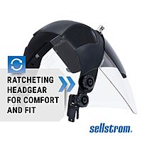 SELLSTROM Safety Face Shield with Universal Hard Hat Slot Adapter, Clear Anti-Fog Polycarbonate