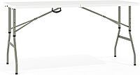 Flash Furniture Kathryn 5' Rectangular Plastic Folding Event Table with Carrying Handle, Bi-Fold Portable Banquet Table for Indoor/Outdoor Events, White, 27.25"D x 60"W x 34"H
