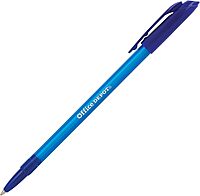 Office Depot Tinted Ballpoint Stick Pens, Medium Point, 1.0 mm, Blue Barrel, Blue Ink, Pack Of 12, 18005
