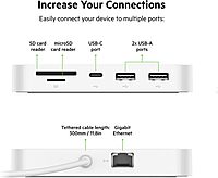 Belkin USB-C 6-in-1 Multiport Hub with Mount, USB-C Docking Station with MicroSD Card Reader, Powered USB Hub