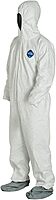DuPont Tyvek 400 TY122S Disposable Protective Coverall with Elastic Cuffs, Attached Hood and Boots, White, Medium, CASE OF 25