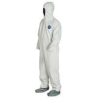DuPont DUPTY122SXL Tyvek Elastic-Cuff Hooded Coveralls with Boots, White, X-Large Size, Pack of 25