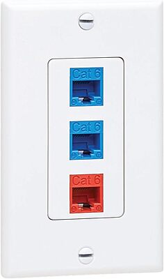 Tripp Lite Decora-Style Wall Plates & Center Inserts, Vertical, White, Polycarbonate