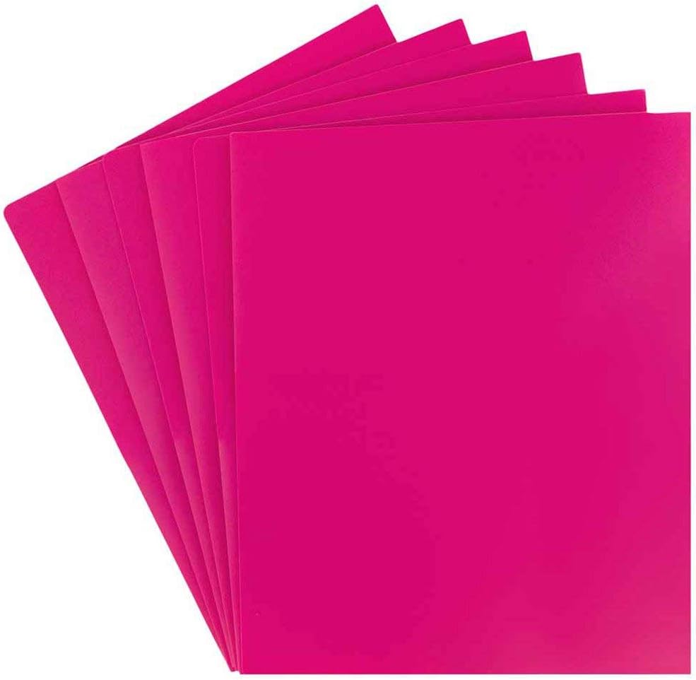 JAM Paper Heavy-Duty 2-Pocket Plastic Presentation Folders - Letter Size