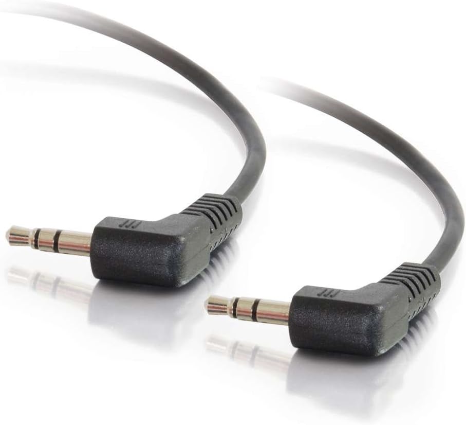 C2G Legrand Velocity 3.5mm Right Angle Stereo Audio Extension Cable, Male to Male Auxiliary Cable