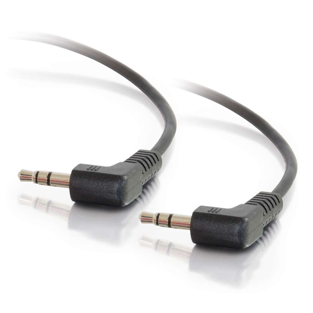 C2G Legrand Velocity 3.5mm Right Angle Stereo Audio Extension Cable, Male to Male Auxiliary Cable