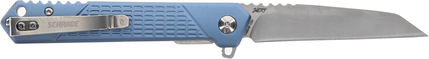Schrade Delta Class Inert 7.5in with 3.25in AUS-8 Steel Blade and Aluminum Handle for EDC, Blue