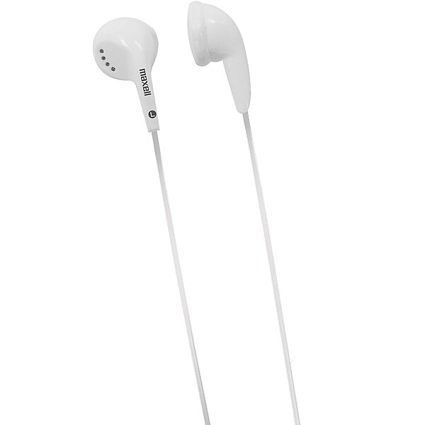 Maxell 190599 Dynamic Sound Wired Lightweight Extended Use Design Stereo Ear Bud - White (Value) 1 Standard Packaging