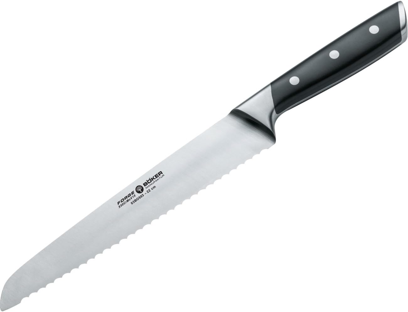 Boker 03B0503 Forge Bread Knife with 8 5/8 in. Blade, Black