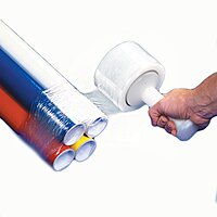 Aviditi 3" x 650' Bundling Stretch Film, Clear, 100 Gauge, Includes 1 Plastic Dispenser