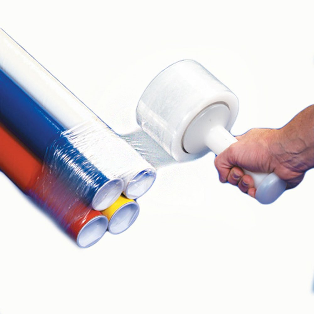 Aviditi 3" x 650' Bundling Stretch Film, Clear, 100 Gauge, Includes 1 Plastic Dispenser
