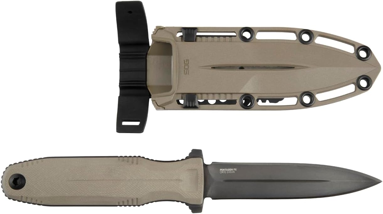 SOG Pentagon FX Professional Hard-Use Full-Sized Fixed Blade Knife