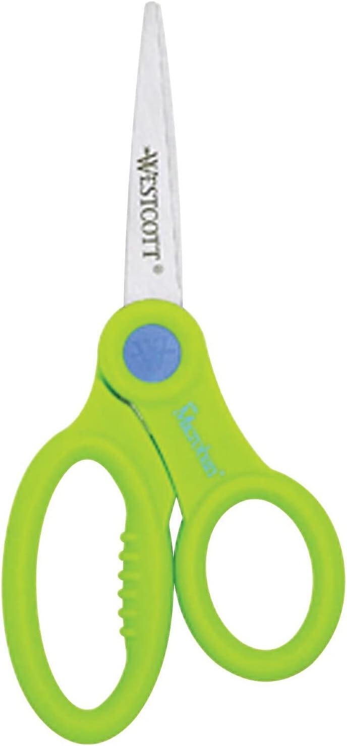 Westcott Ant-Microbial Kids Scissors, 5in, Pointed, Assorted Colors