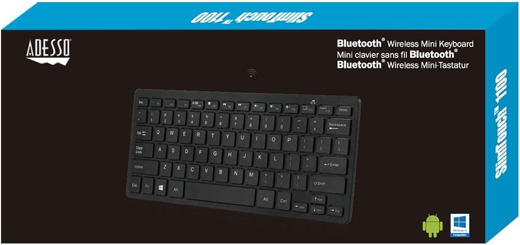 SlimTouch WKB-1100BB Bluetooth 3.0 Mini Keyboard with Scissor-Switch, Multimedia and Internet Hotkeys, 78-Key US Layout