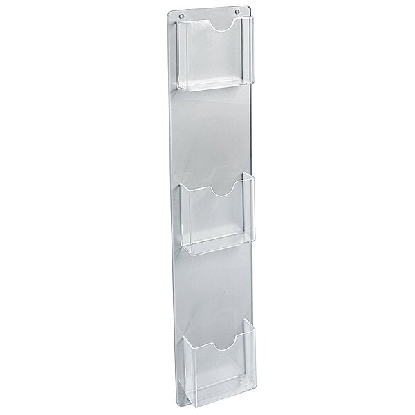 Azar Displays 252065 5.5" W X 26" H Vertical Three-Pocket Wall Mount Brochure Holder (2 Pack)