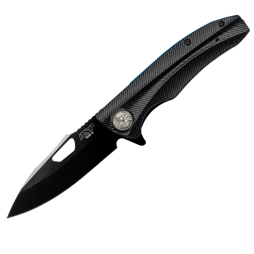 ASP Police Duty Knife (PDK) Slim Folder, AUS-8 Drop Point Folding Knife