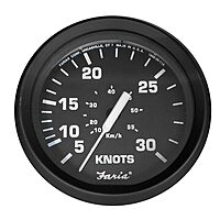 Faria Euro Black 4" Speedometer - 30 Knot (Pitot)