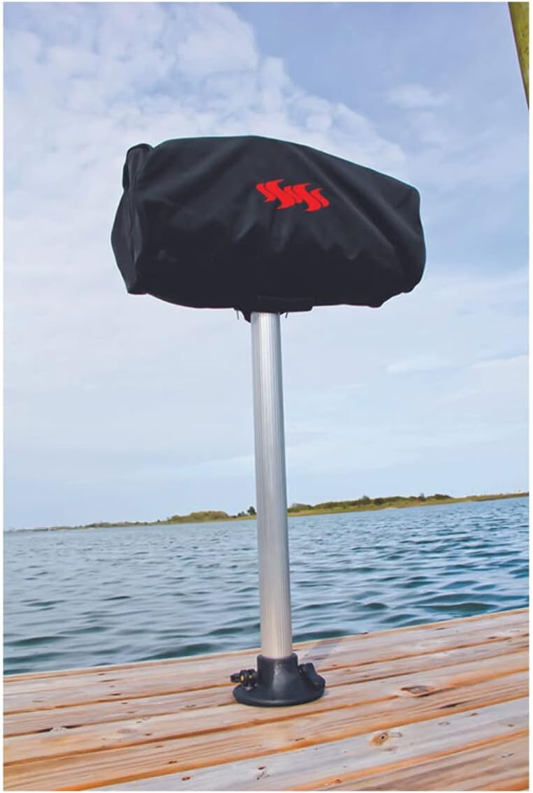 Camco Kuuma Black Portable Grill Cover | Safely Protects Kuuma Grills from Outdoor Elements | For Use on Mounted Kuuma