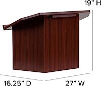 Flash Furniture Mysta Foldable Tabletop Lectern, 27W x 16.25D x 19H - Mahogany