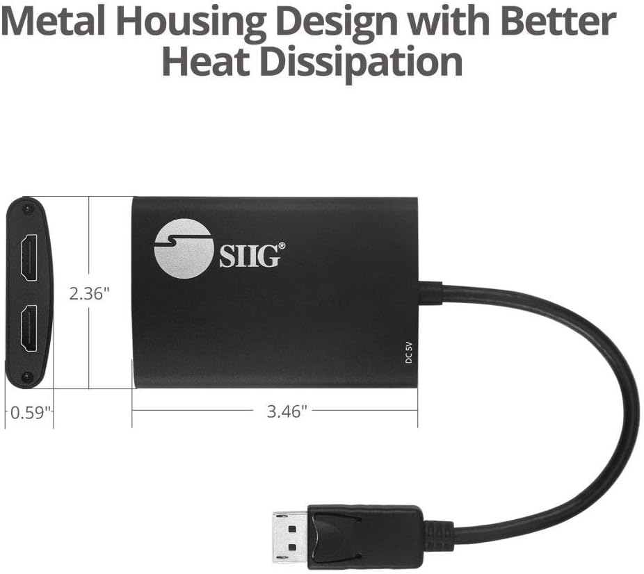 SIIG DisplayPort MST Hub Splitter (Multi-Stream Transport)