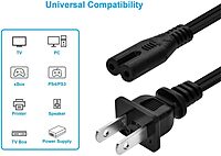 Monoprice Figure-8 (IEC C7 / IEC-320-C7) Non-Polarized Power Cord 18AWG SPT-2 Black