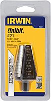 Irwin Tools IRWIN Unibit #21 13/16-Inch to 1-3/8-Inch Step-Drill Bit, 1/2-Inch Shank (10221), Black