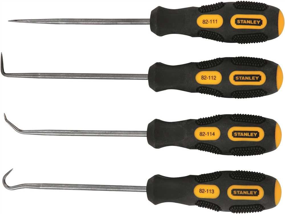 STANLEY 4-Piece Pick & Hook Set - Black/Yellow