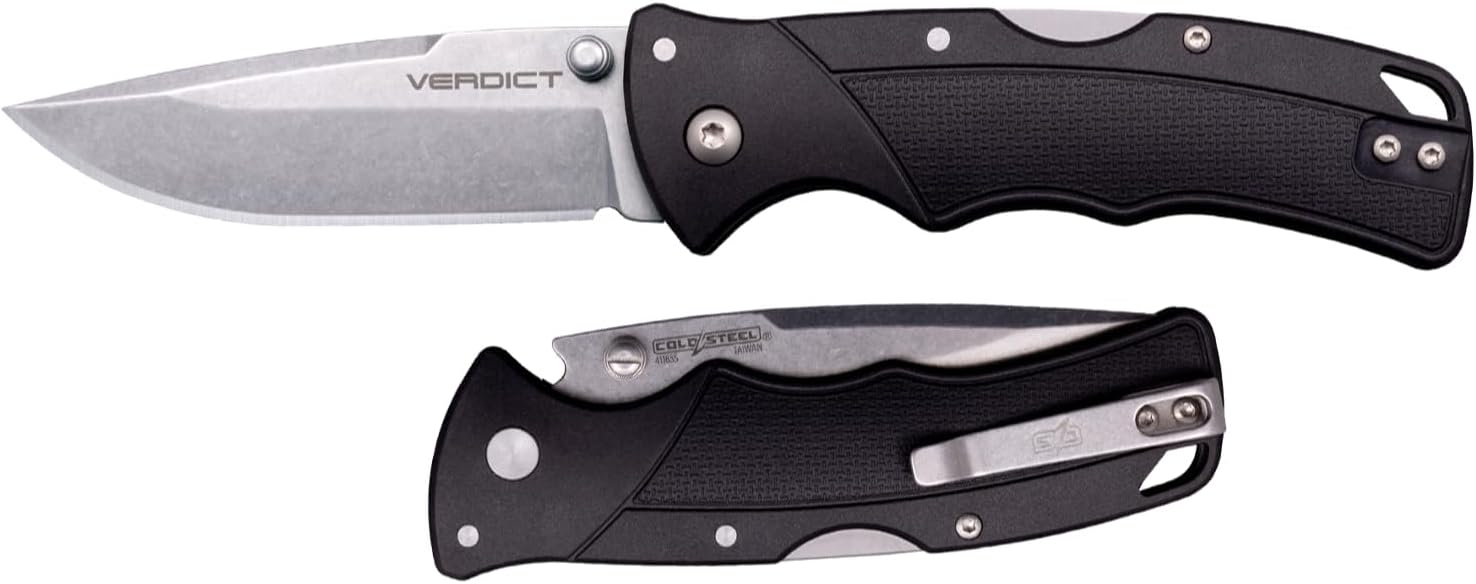 COLD STEEL Verdict Folding Knife with 4116SS GFN Handle and Tri-Ad Lock